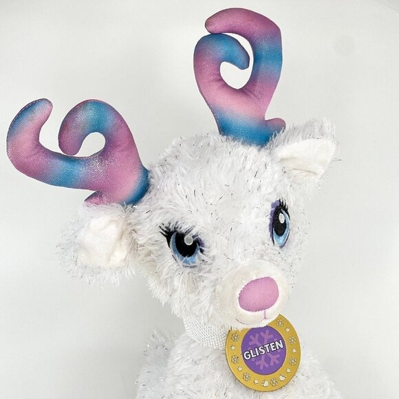 Build-A-Bear Glisten Reindeer White Sparkle Glitter 2017 Plush Stuffed BAB 18" - Picture 3 of 12